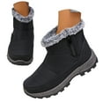 thumbnail image 3 of XIMIN Women Fur Lined Non Slip Ankle Boots Winter Snow Shoes Warm Ankle Booties with Fur Lined Comfortable Outdoor Walking Waterproof Slip on Boots, 3 of 9