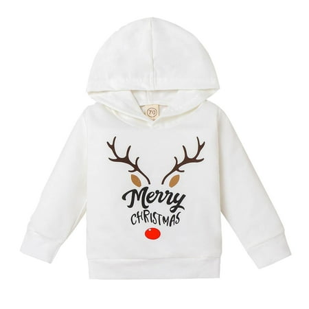 

NECHOLOGY Jungle Boys Hoodie Children s Kids Toddler Christmas Printed Letters Long Sleeve Teen Girl Hoodies Pullover Childrenscostume White 6-12 Months