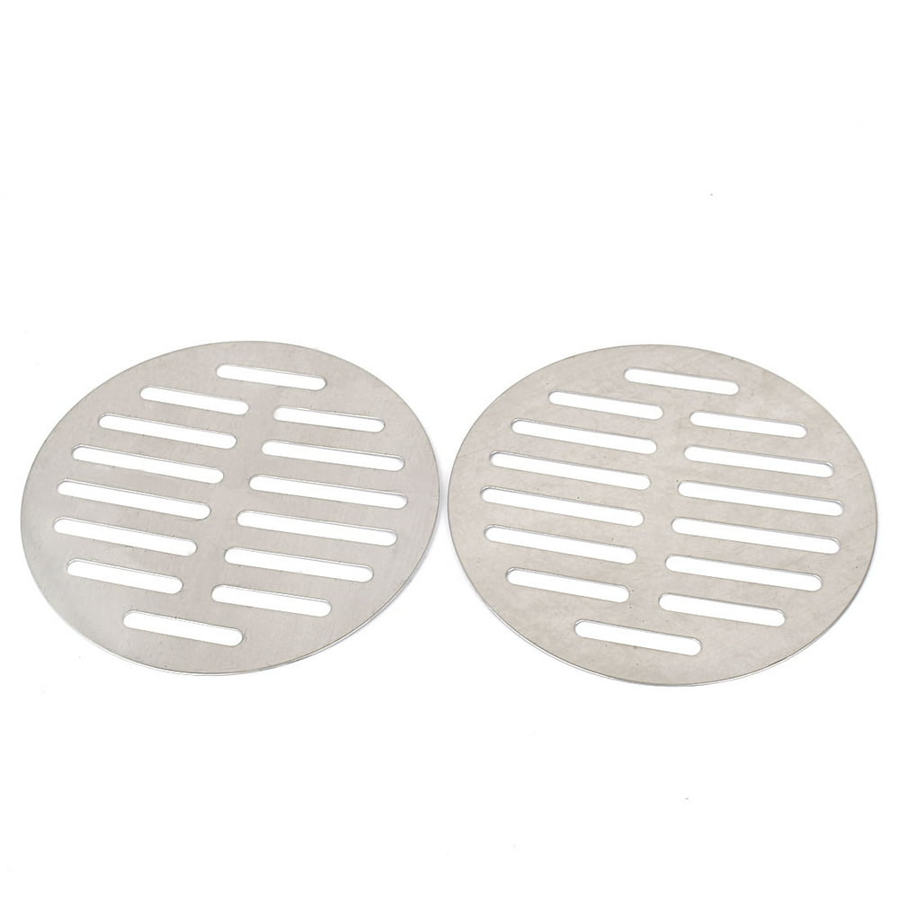Stainless Steel Round Sink Floor Drain Strainer Cover 5 Inch Dia 2pcs