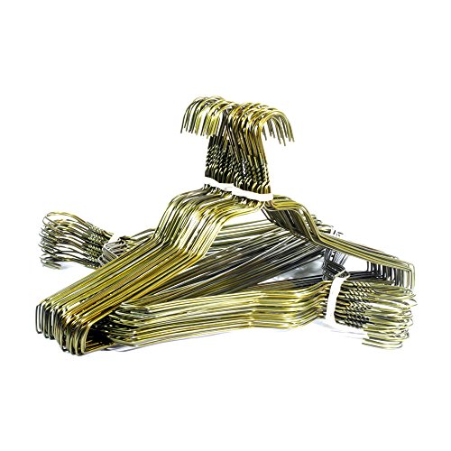 BriaUSA 200 Standard Hangers 18 Inch 13 Gauge Gold Tone Wire Hangers