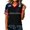 Black, variant on Women's Summer Tops 2026 Soccer Cup V Neck Short Sleeve Fan Wear USA Soccer Jersey American Flag Football Graphic Tees Red S