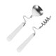 thumbnail image 3 of 2pcs Spoons de postre de acero inoxidable Práctico Curvado Café Cucharas de agitación (Plata), 3 of 5