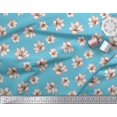 thumbnail image 3 of Soimoi Tissu Georgette Bleu Moss Imprimé Floral de Lys pour Couture, Largeur 42 Pouces, 3 of 3