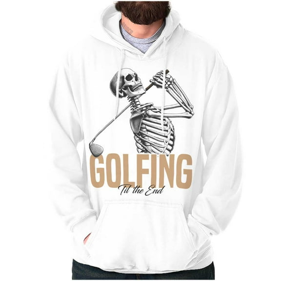 Funny Skeleton Golfing Til The End Hoodie Hooded Sweatshirt Men Brisco Brands S