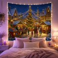 thumbnail image 2 of Christmas Tree in a Snowy Village Square, Cozy Vintage Style for Festive Decor Lovers, Festive Wall Art, Christmas Gift, Tapestry Wall Hanging for Living Room and Entryway, 2 of 7