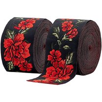 15Yards Flower Jacquard Ribbon 2 Inch Embroidery Ribbons Vintage Woven Ribbon Boho Sewing Ribbon