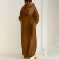 thumbnail image 6 of Extra-Long Zip Up Hoodies for Women Oversized Long Sleeve Fleece Jackets Casual Solid Hooded Outerwear with Pockets, 6 of 9