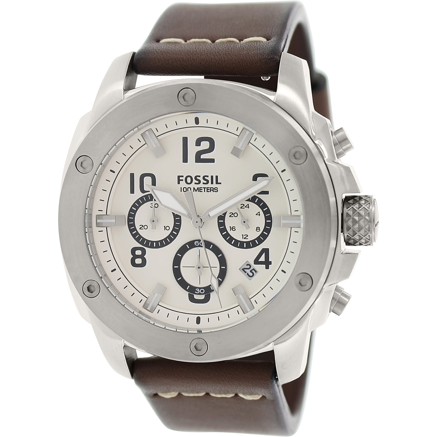 Fossil - Fossil Men's Machine Chronograph Leather Strap Watch FS4929 ...