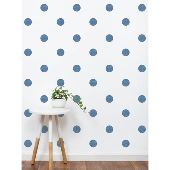 Textured Dots Vinyl Wall Sticker, 3 Inch - Navy