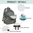 thumbnail image 4 of Paisley and Floral Black Pattern Cute School Backpack with Padded Back and Adjustable Shoulder Straps 13.4"x11"x4.7", 4 of 5