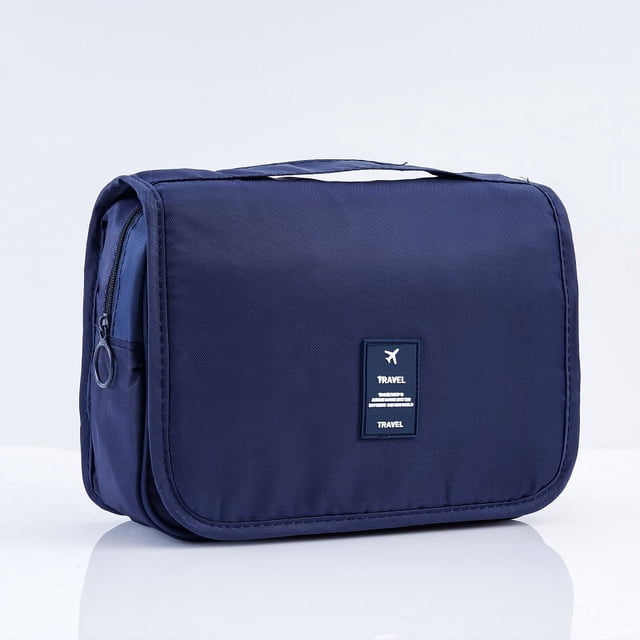 Bolsa de viaje portátil para guardar maquillaje, bolsa de lavado con compartimentos de gran capacidad, bolsa de lavado impermeable