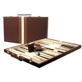 thumbnail image 1 of Set de backgammon DA VINCI, tamaño grande, 18 pulgadas, piel sintética, marrón, 1 of 3