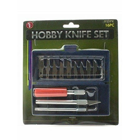 Hobby Precision Knife Set with Case Easy-Grip Handles 16