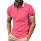 thumbnail image 1 of Camisas de Verano Casuales de los Hombres Botón de Manga Corta con Solapa, Camisa de Malla Transpirable para la Oficina, el Trabajo Y las Vacaciones, 1 of 8
