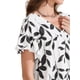 thumbnail image 5 of Blusa floral de manga corta con volantes en V para mujer Inspire Chic, verano, XS, blanca, 5 of 6