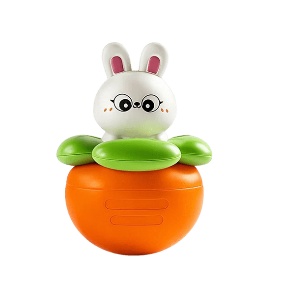 Carrot Rabbit Roly-poly Wobble Toy for Sensory Exploration and Educational Play Chewable Safe Material Design for Hand Eye Coordination Development