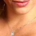 thumbnail image 4 of Clara Pucci 14K White Solid Hypoallergenic Gold 2Ct Synthetic Sapphire Princess Cut Solitaire Designer Necklace Pendant For September, 4 of 6