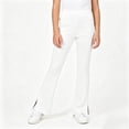thumbnail image 2 of RUTAYY Girls Flare Pants Elastic Waist Side Slit Pockets Trousers Trendy Casual Wear White, 2 of 4
