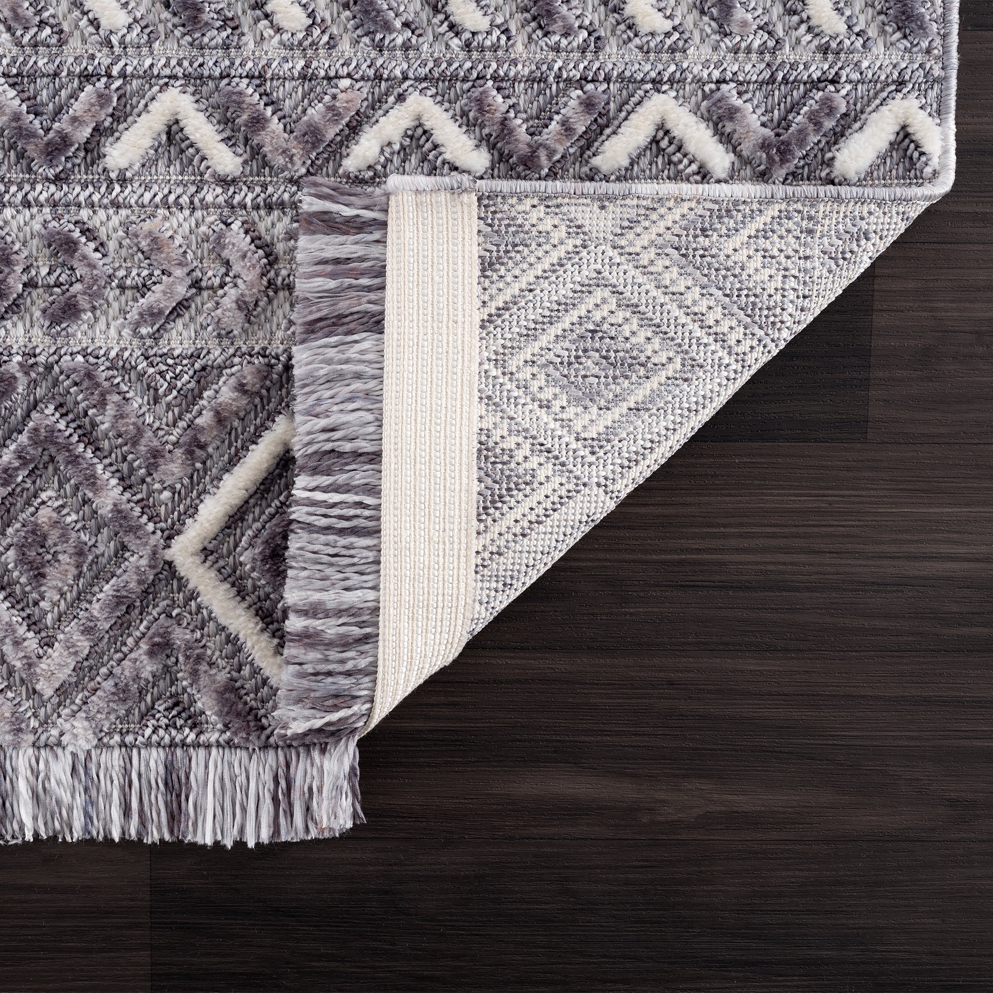 United Weavers Keya Leya Modern Geometric Runner Rug, Smoke, 2'7" x 7'2"