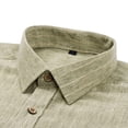 thumbnail image 4 of VSSSJ Linen Shirts for Men Regular Fit Long Sleeve Blouse Button Down Dress Shirts Vintage Turndown Collar Wedding Hawaiian Shirt Khaki XXXL, 4 of 6