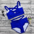 thumbnail image 3 of Women's Sexy Criss Cross High Waist Bandage 2pcs Bikini Set Swimsuit, 3 of 4