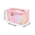 thumbnail image 3 of 1 Pc Bolsa de Maquillaje de Letras Cuadradas para Mujeres para Vacaciones y Actividades al Aire Libre Rosa PU, 3 of 3