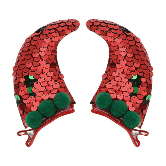 Unique Bargains 1 Pair Christmas Hair Clips Santa Hat Hairdo Clip for Christmas 2.17"x1.18"x3.54" Red