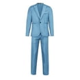 thumbnail image 3 of Puntoco Mens Clothing Clearance,Men'S Suit Jacket + Suit Pants Two-Piece Suit Sky Blue, 3 of 5