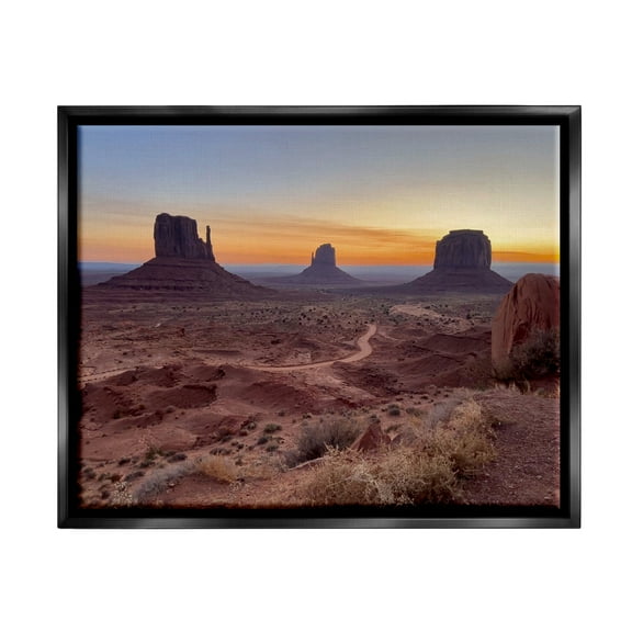 Stupell Industries Canyon Buttes Landscape Landscape Photography Black Floater Framed Canvas Art Print Wall Art, 21 x 17