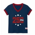 thumbnail image 3 of Alun 250 Years of Freedom T-Shirts for Women Summer Casual V-Neck Short Sleeved American Flag Graphic Tee Soft Comfort Independence Day Tops for Commemorate Celebrate 2-Navy XL, 3 of 3