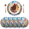 thumbnail image 3 of Ryvnso Cute Gnome Butterflies Round Plate Mats Dining Table Placemat 1 Piece for Holiday Decoration, 3 of 7