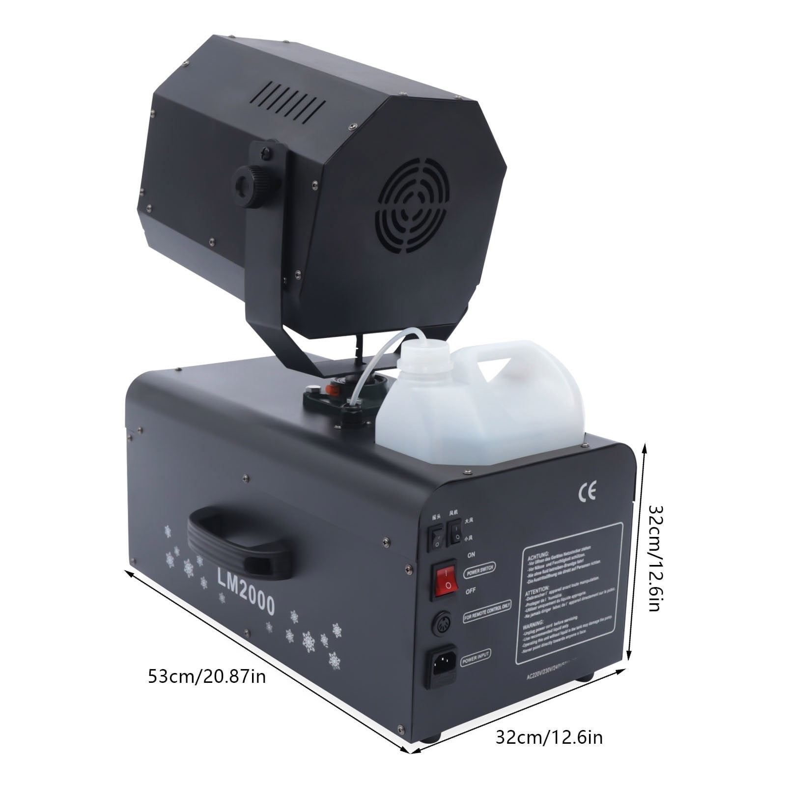 2000W 90° Rotatable Snow Flake Maker Remote Control Snowflake Effect Machine Stage for Parties Stage Decorations