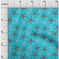 thumbnail image 2 of oneOone Velvet Turquoise Blue Fabric Starfish Fabric For Sewing Printed Craft Fabric By The Yard 58 Inch Wide-EE, 2 of 5