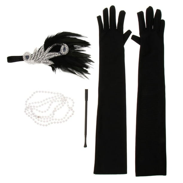 Set de Accesorios de Disfraz de los años 20 Mujeres Collar Guantes - Main Image