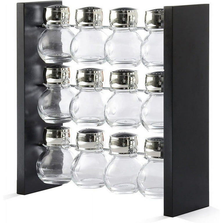 Belwares Revolving Spice Rack Organizer - Spinning Countertop Herb and  Spice Organizer with 12 Glass Jar Bottles and Labels (Spices Not Included)