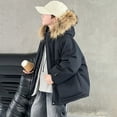 thumbnail image 4 of XIMIN Boys' Warm Winter Coat Waterproof Hooded Thicken Jacket with Faux Fur Hood Puffer Jacket Fleece Lined Fur Collar Outerwear Teenager Thicked Parka, 4 of 4