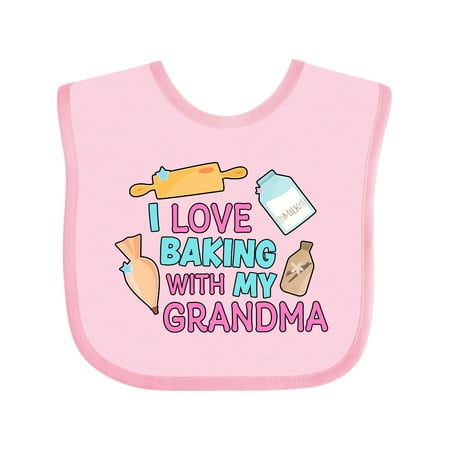 

Inktastic I Love Baking with My Grandma Gift Baby Girl Bib