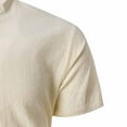 thumbnail image 6 of dazeni Mens Summer Linen T Shirts Lightweight Slim Fit Button Down Henley Shirts Solid Casual short Sleeve Tops Lightweight Beach Vacation Outfits Beige Medium, 6 of 6