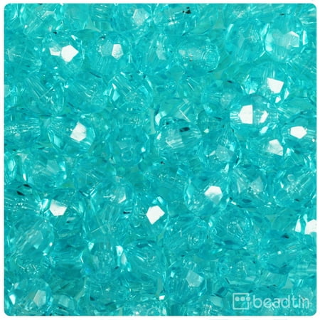 10 Mm Faceted Glass - BeadTin Light Turquoise Transparent 10mm Faceted Round Craft Beads (210pcs)
