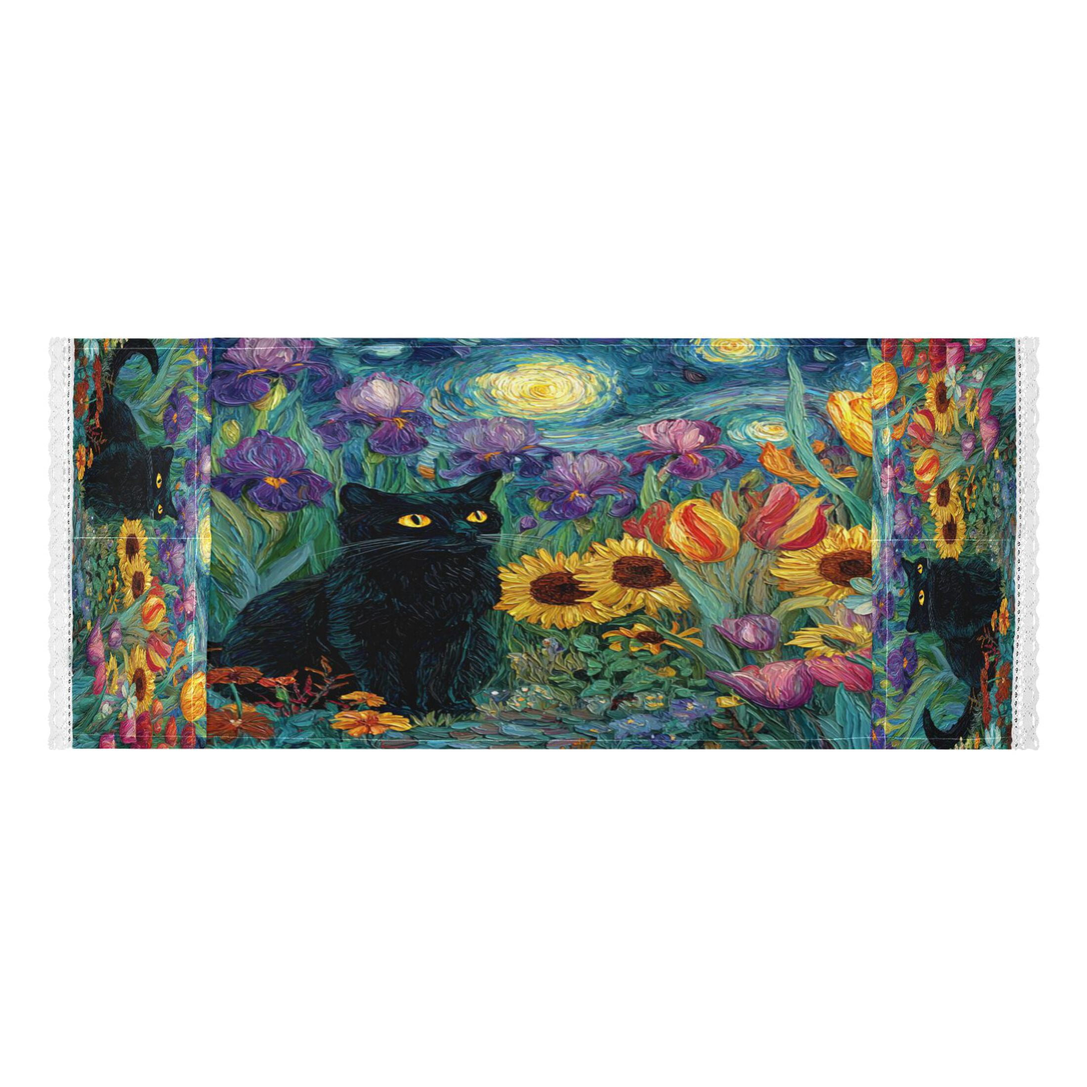 Wobogo Starry Night Tulip Cat Washing Machine Cover Dustproof Washer Dryer Cover Waterproof Laundry Room Decorative Protector