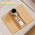thumbnail image 5 of Bamboo Sofa Armrest Tray - Foldable & Portable Couch Cup Holder, Anti-Slip Armrest Tray for Snacks, Drinks, Phone, Remote & Mugs, 5 of 5