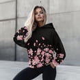 thumbnail image 4 of SCRAWLGOD Cherry Blossom Print Hooded Sweatshirt Women Plus Size M Women Graphic Hoodies Designs Pullover Round Neck Women Trendy Clothes Outfits for Running, 4 of 7