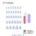 thumbnail image 4 of KISS CORE Color Press On Nails Almond, ‘Flee’, Blue, Short Length, 32 Count, 4 of 12