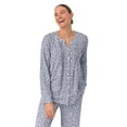 thumbnail image 6 of Aria Brushed Jersey Knit Long Sleeve Split Neck Pajama Set with Pockets, Sizes XS-5X, 6 of 7