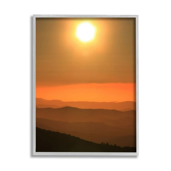 Stupell Industries Warm Sunset Sky Layered Mountain Range Landscape Photography, 11 x 14,Design by Daniel Sproul