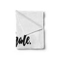 thumbnail image 2 of Inhale Exhale Soft Flannel Fleece Throw Blanket, Minimalist Modern Motivation Message Brush Ink Inscription Monochrome, Cozy Plush for Indoor and Outdoor Use, 70" x 90", Black and White, by Ambesonne, 2 of 5