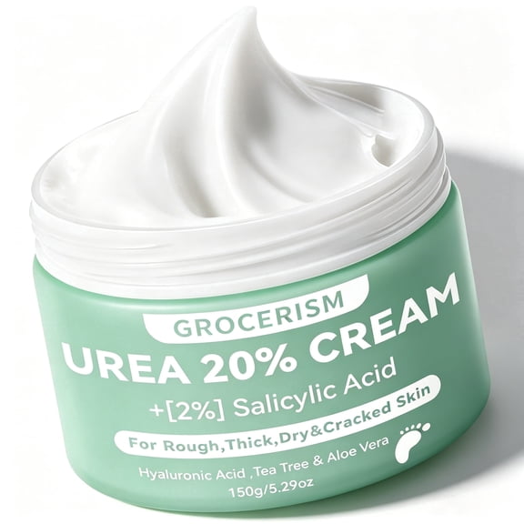 Urea Cream 20 Percent For Feet Plus Salicylic Acid 5.29 oz || Foot Cream and Hand Cream, with Hyaluronic Acid, Tea Tree, and Aloe Vera, Callus Remover and Cracked Heel Repair Care
