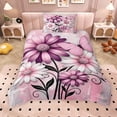 thumbnail image 2 of Erosebridal Pink Daisy Twin Bedding for Girls, Watercolor Ombre Duvet Cover Set, Pink Reversible, 2pcs 1 Duvet Cover and 1 Pillowcase, No Comforter, 2 of 6