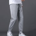 thumbnail image 6 of Sweatpants for Men Elastic Waist Drawstring Straight Pants Casual Athletic Workout Trousers with Pockets, 6 of 9