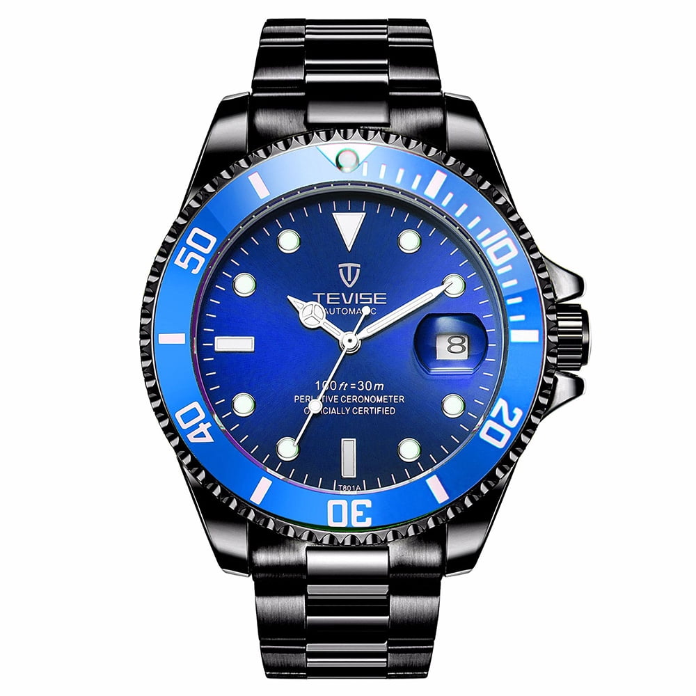 TEVISE TEVISE T801 High-quality Skeleton Automatic Men Mechanical Watch  Moon Phase Stainless Steel Clock Mens Business Men Waterpr - Walmart.com